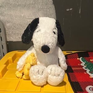 Charming Black and White Plush Dog Toy
